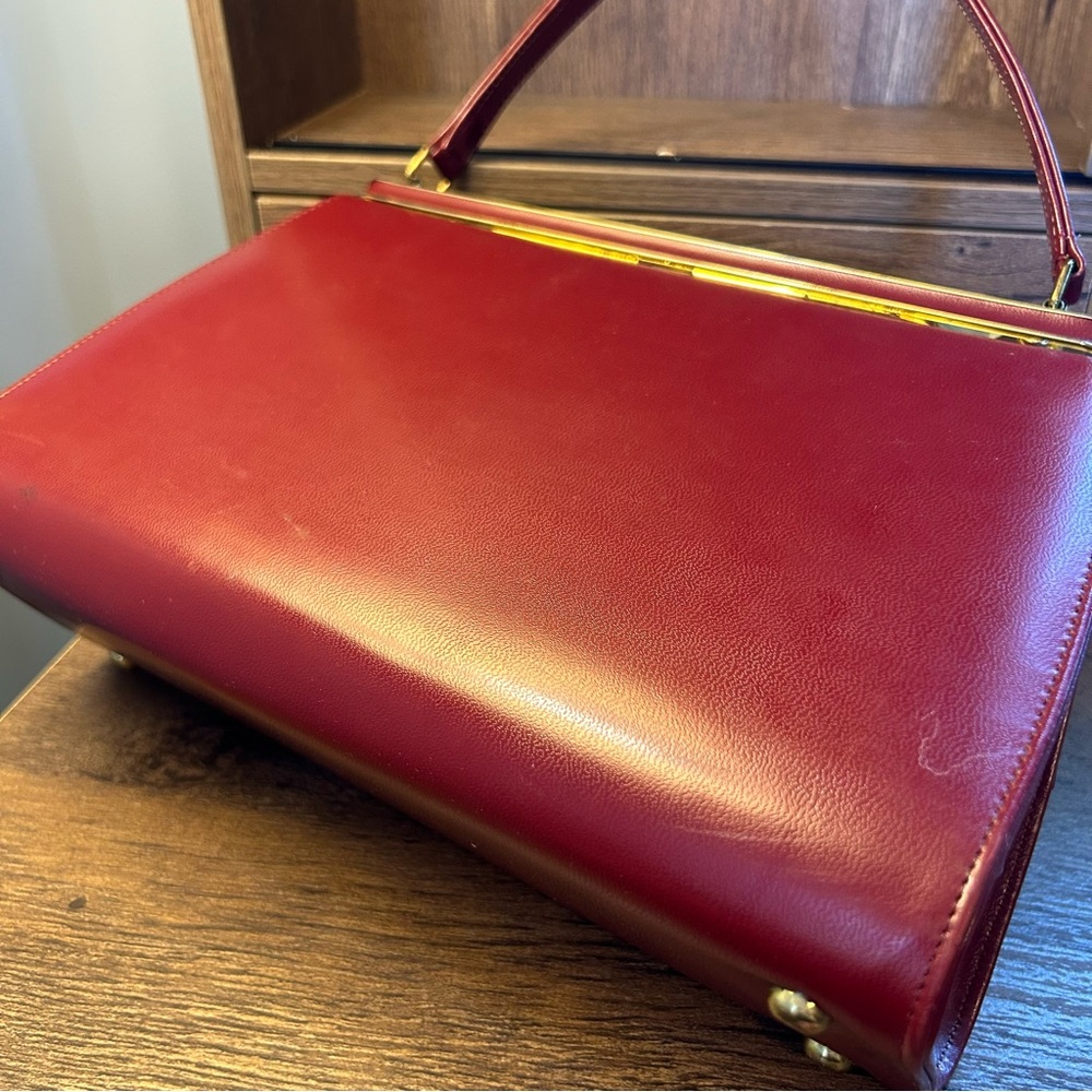 Vintage purse An Air Step handbag style pocketbook Burgundy clasp 1960-65 - Picture 8 of 17